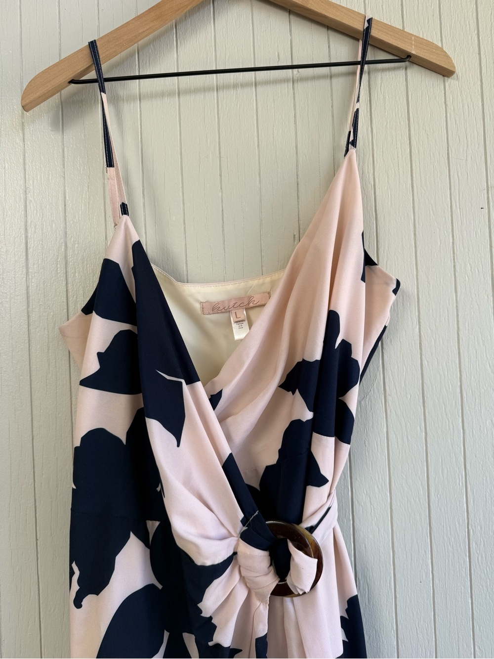 Anthropologie “Celina” Wrap Dress by Hutch Navy and Cream Floral